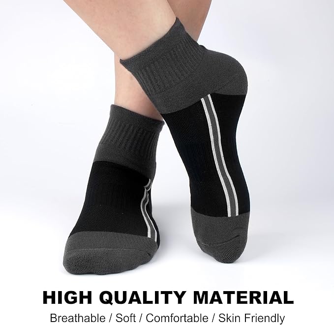 Gonii men ankle socks for men athletic running Cushion Quarter Socks 5 Pairs