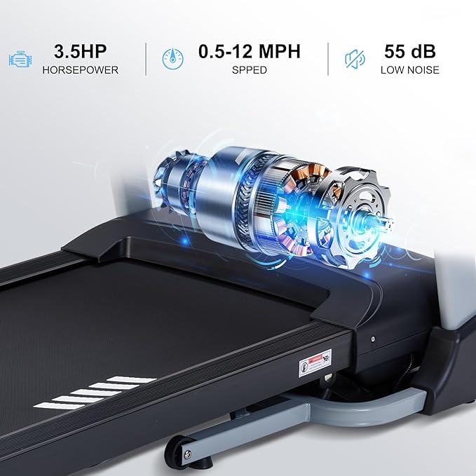 Incline Treadmills for Home, Treadmill with 18% Auto Incline, Heavy Duty 400LBS Capacity, Running Machine with 18.90" Wide Belt, 0.5-12 MPH Speed, 3.5 HP, 36 Programs, APP, Bluetooth, Foldable