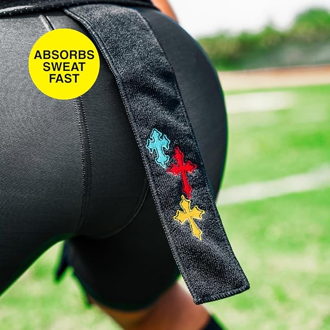 SLEEFS Crosses Chroma Black Thin Football Towel