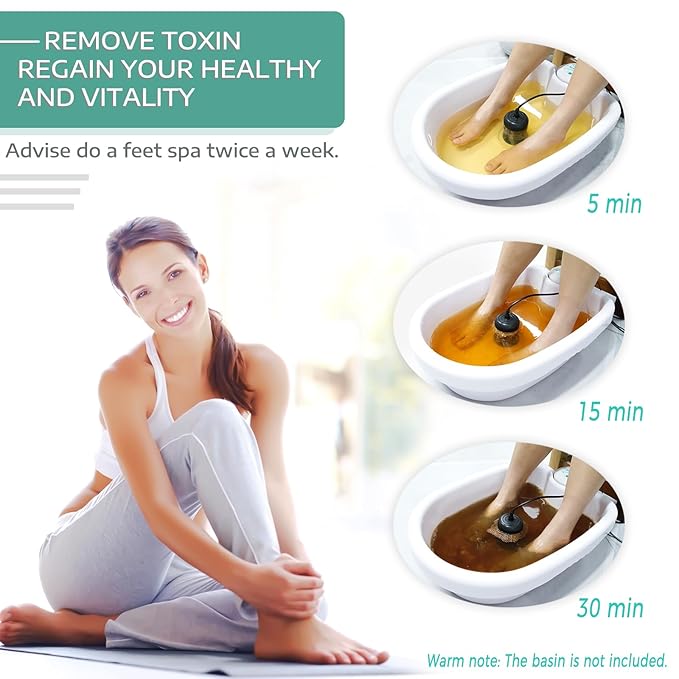Foot Detox Machine, Portable Ionic Foot Bath Detox Machine, Ion Foot Spa Cleanser for Home Travelling USE with 10 Liners