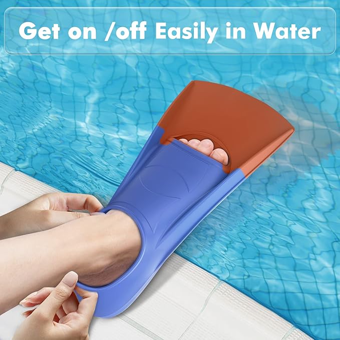 Gintenco Swim Fins, Kids Swim Training Fins for Lap Swimming, Travel Size Flippers with Mesh Bag, Silicone Swimming Fins for Kids Teens Adults Women Men