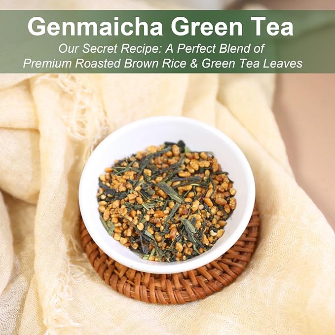 TEARELAE - Genmaicha Tea, 40 Count - Genmaicha Green Tea with Roasted Rice - Smooth Flavor - Non-GMO - Low Caffeine