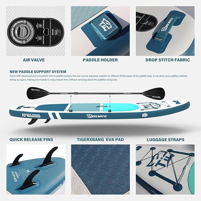 Inflatable Paddle Board with Premium SUP Board Accessories, Allround Paddle Boards for Adults/Kids,Stand Up Paddle Board Defender Collection