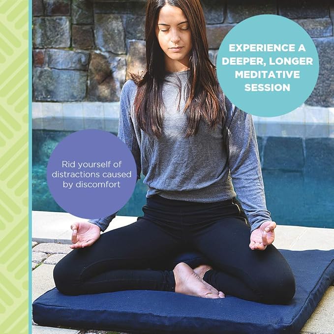 Bean Products Zafu Meditation Pillows for Sitting on Floor, Yoga Cushion, Cotton/Buckwheat Fill Yoga Pillow, Zafu Meditation Cushion, Zen Kneeling Prayer Pad- Made in USA - 14" Round - Earth