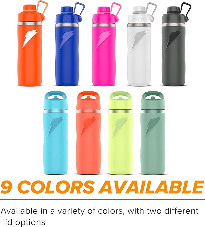 Gatorade 'Overtime' 22oz Stainless Steel Water Bottle, Straw Cap, Sage