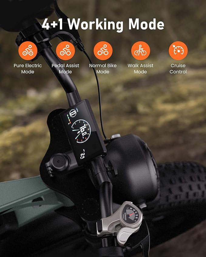 Electric Bike for Adults,Peak 1000W/1500W Motor,20/28MPH 55-150Mile ebikes for Adults with 10.4AH/13AH/26AH Battery,20" Fat Tire Electric Dirt Bike Commuting Off Road Ebike, UL2849