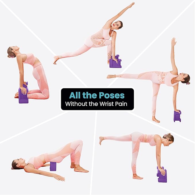 Ergo Yoga Blocks, Relieve Wrist Pain, Improve Comfort and Grip, Contoured Design, Pilates Exercise Balance & Stretching