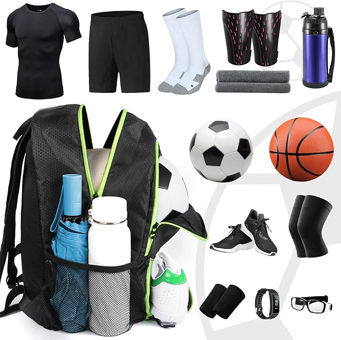 YOREPEK Soccer Backpack,Soccer Bag with Ball Holder, Water resistant Sport Equipment Bags Fit Basketball Volleyball Football