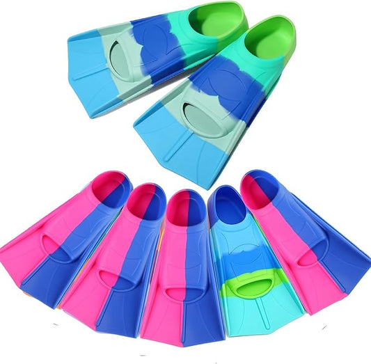 Kids Swim Fins,Short Kids Fins Youth Swimming Flippers for Lap Swimming Training for Children Girls Boys Beginners