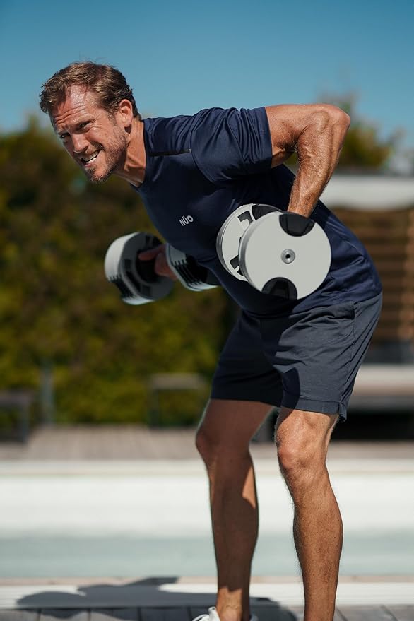 NÜOBELL® Adjustable Dumbbell Set, 5-50 LB or 5-80 LB, Easy Twist 2024-25 Model, All-In-One Weights Set (Pair) for Home, Original Manufacturer