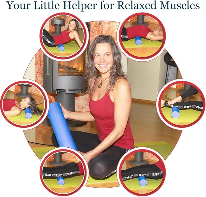 Foam Roller Back Leg Muscle Pain - Small Size Medium Density EVA Muscle Recovery Roll Ø3.75"x18" for Physical Therapy, Helps as Spine Cracker Stretcher