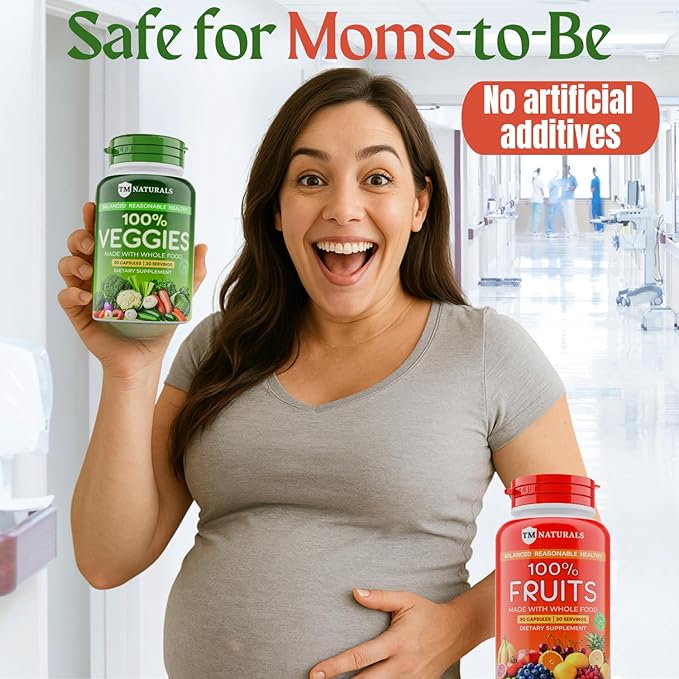 Fruit and Veggies Supplement Capsules | Fruit and Vegetables Capsules Vitamins Maintain Natural Balance,Fruits and Vegetables Supplements Supports for Energy Levels,Non-GMO-90 Count(Pack of 6)