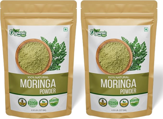 Moringa Leaf Powder | Moringa Powder | 100% Pure, Natural and Vegan | Product of India - 227 gm (8 oz) Pack of 2