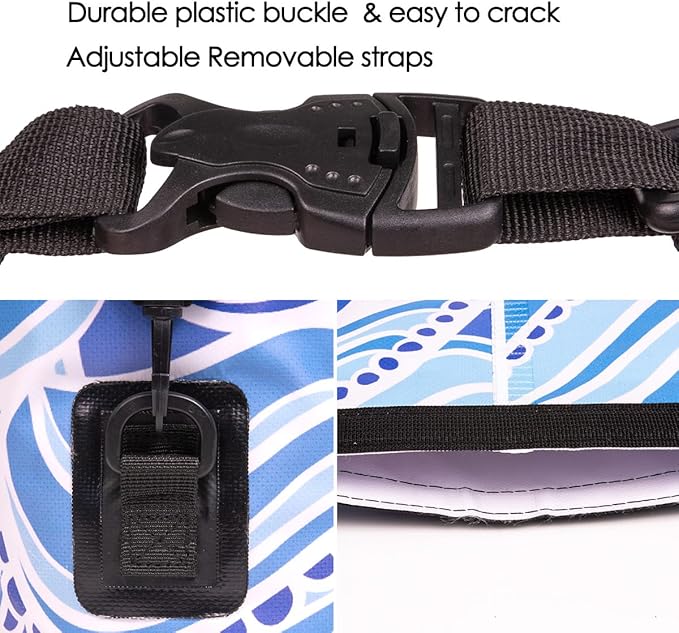 Dry Bag Waterproof,10L Roll Top Backpack Floating Dry Bag for Kayaking Boating Swimming Hiking Camping Outdoor Activities,Blue Sky