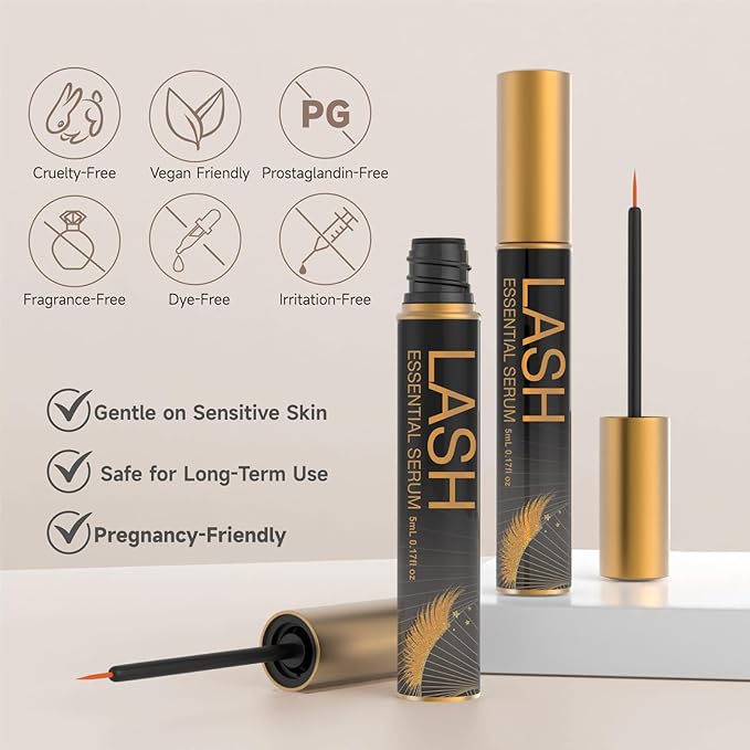 Eyelash Serum for Longer, Thicker Lashes - Enhances Natural Lashes, Extensions & Brows - 1 Pack