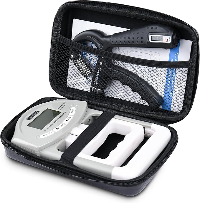 Handeful Grip Strength Tester Trainer - Dynamometer Handgrip Measurer Meter, Handheld Strengthener Exerciser for Sports, School, and Home Use (198Lbs / 90Kgs)