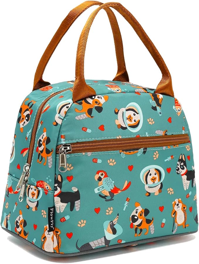 FlowFly Insulated Lunch Cooler Bag - Tote Bag Organizer for Women/Men, Dog