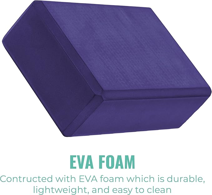 3" Yoga Block, 10 Pack Bulk EVA Foam Yoga Blocks, Firm and Supportive Yoga Brick, Balance Foam for Stretching, Pilates, and Workout, 3" x 6" x 9"
