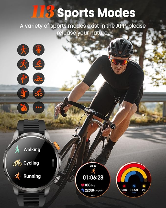 Smart Watches for Men, Military Smart Watch for Android & iPhone, 100 Days Battery Life/Call/Answer 1.91'' Mens Waterproof Fitness Tracker with Heart Rate, Sp02, Sleep Monitor, 100+ Sports Mode