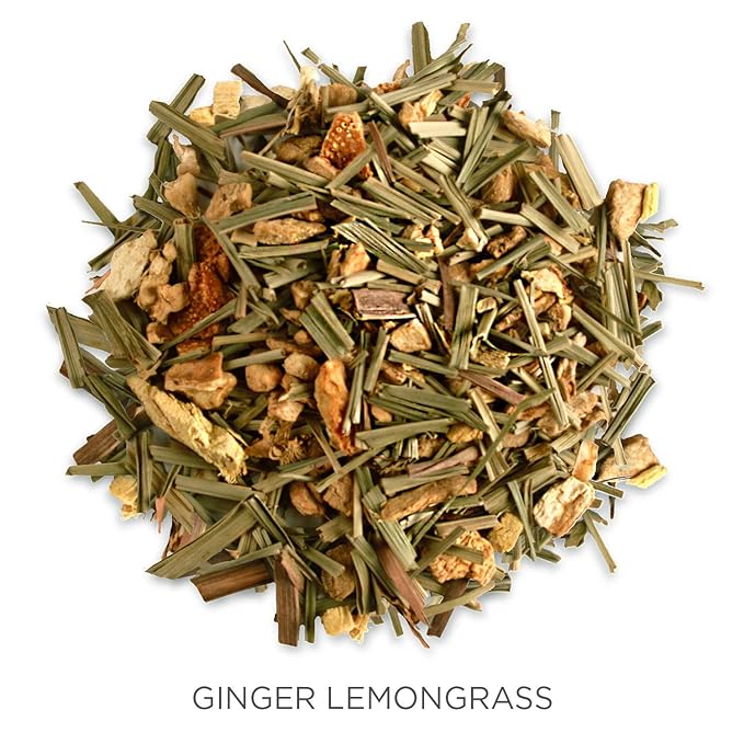 Tea Forte Ginger Lemongrass Premium Organic Loose Leaf Caffeine-Free Herbal Tea Blend Canister, Makes 35-50 Cups