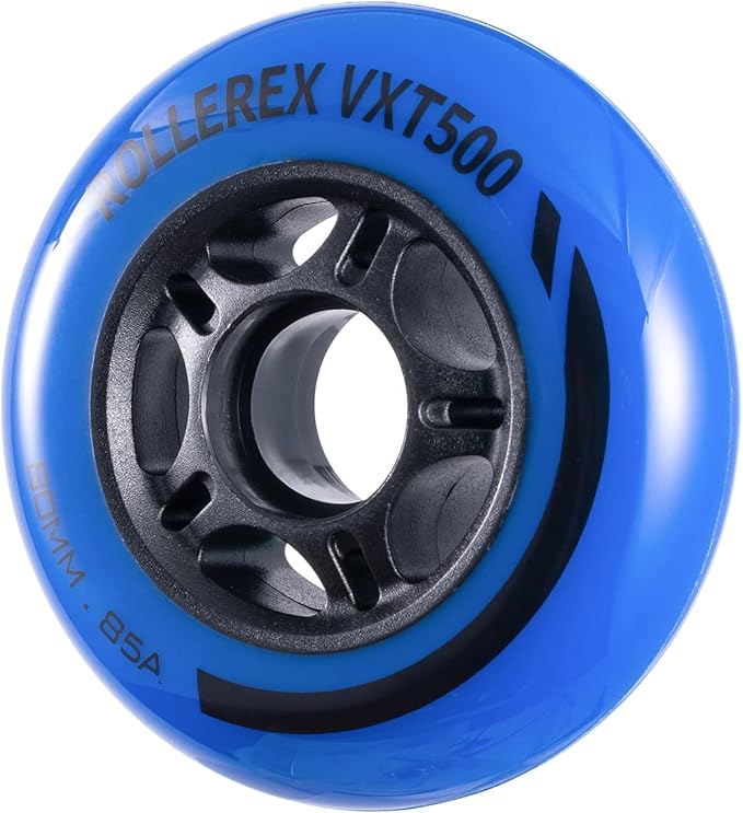 Rollerex VXT500 Inline Skate Wheels (8-Pack) (Various Size & Color Options Available) -Indoor Outdoor- Intended for Roller Blade Wheel Replacement