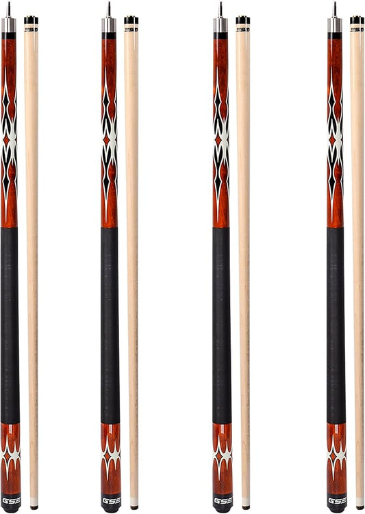 GSE Games & Sports Expert 58" 2-Piece Canadian Maple Hardwood Billiard Pool Cue Sticks for Men/Women, House or Commercial/Bar Use (Several Colors, Weight 18oz, 19oz, 20oz, 21oz Available)