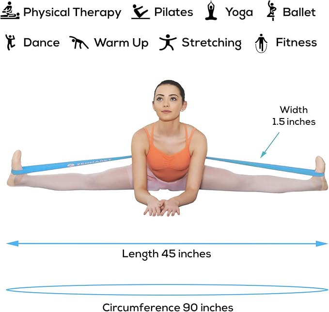 Zenmarkt Ballet Stretch Bands for Flexibility and Strength - Stretch Bands Ideal to Have as Dance Equipment in Every Competition - Suitable for Gymnastics, Cheerleading, and Pilates Training