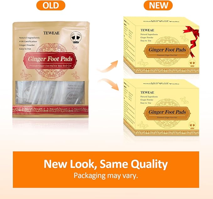 Foot Pads - 60Pads Pure Natural Ginger Powde Bamboo Vinegar Pads, Goodnight Foot Pads for Travel or Home Use