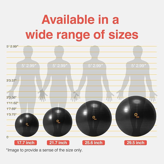 Exercise Ball for Balance Stability Fitness Workout Yoga Pilates at Home Office & Gym Birthing Ball for Pregnancy, Office Ball Chair