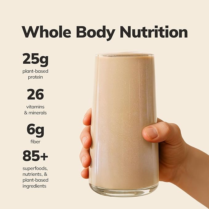 Ka’Chava Whole Body Meal Shake Vanilla 2 lb – Vegan Protein Powder with 85+ Superfoods & Greens – Plant-Based Meal Replacement with Probiotics & Digestive Enzymes – Gluten & Dairy Free (15 Servings)