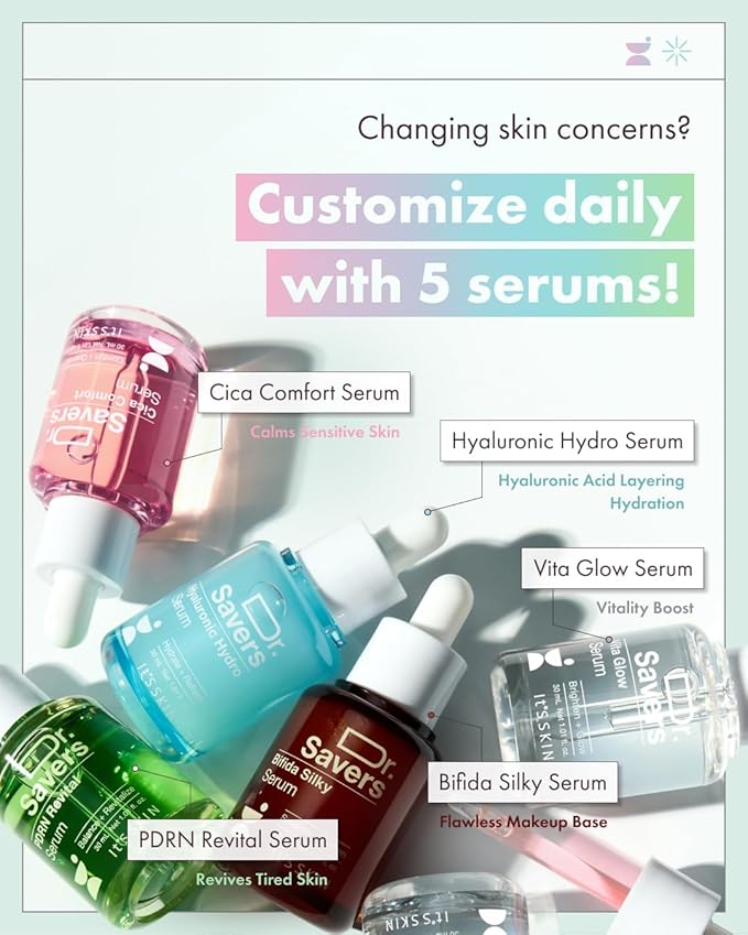 IT’S SKIN Dr.Savers PDRN Revital Serum 1.01 fl.oz, Hydrating and Rejuvenation Face Serum with PDRN and Plant Based Complex, Skin Barrier Support and Lightweight, Sensitive Skin, Korean Skincare