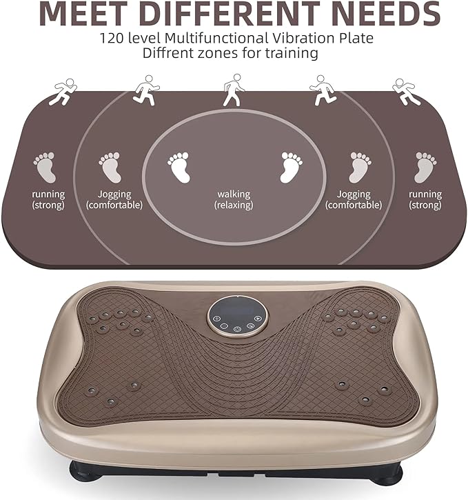 Vibration Plate Fitness Platform Whole Body Exercise Machine with 120 Speed Levels, Lymphatic Drainage, Fat Burning, and Weight Loss, Perfect for Women, Men, and Home Gym Exercise