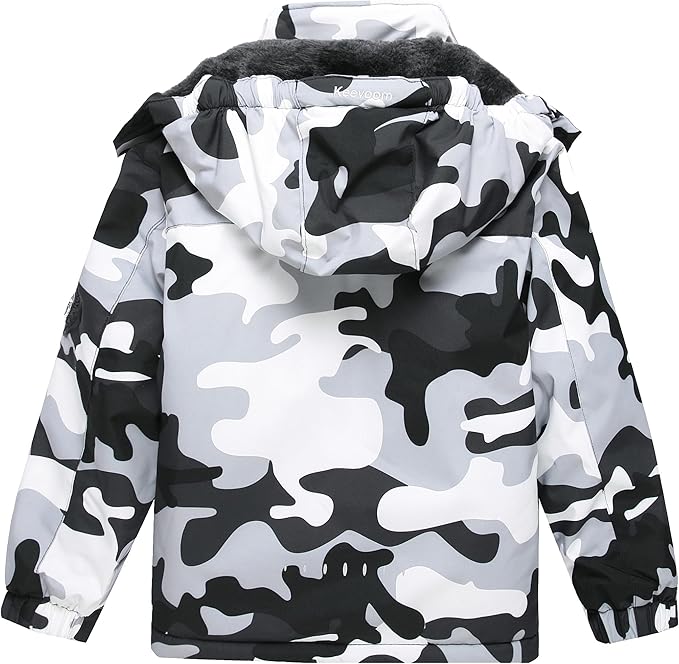 Keevoom Boys Winter Coat Ski Jacket Windproof Kids Snowboard Warm Fleece Snow Coat Waterproof Outdoor Hooded Ski Coats