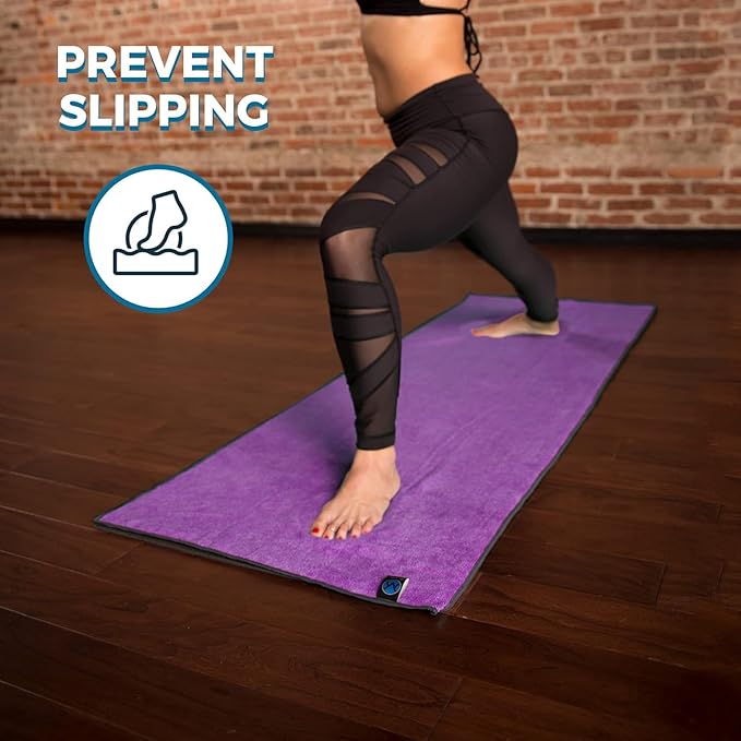 Youphoria Yoga Microfiber Non-Slip Towel - Hot Yoga Mat Towel for Enhanced Grip and Sweat Absorption