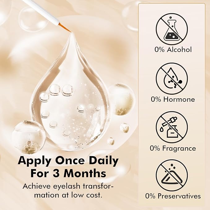 Eye Lash Serum for Fuller & Longer Looking Advanced Lash Enhancing Treatment Eyebrow Growth Support Serum with Natural Formula, 6ml