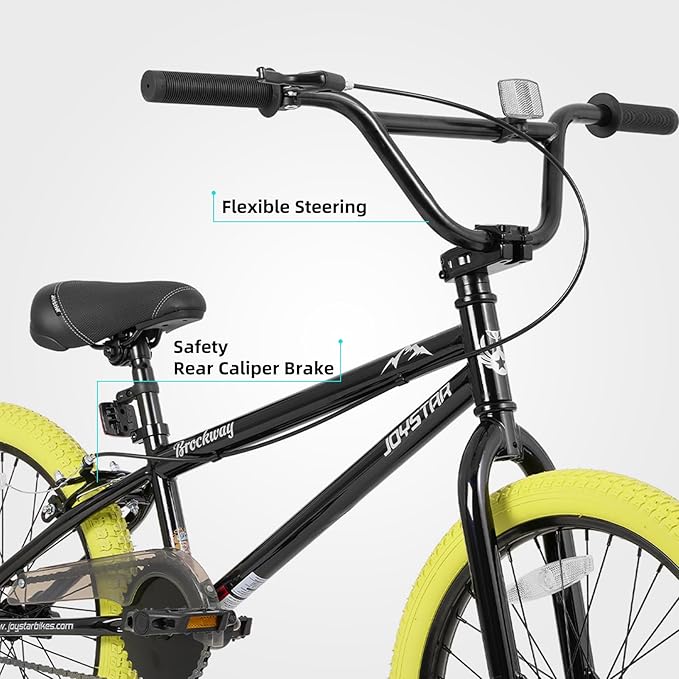JOYSTAR Brockway Freestyle Kids BMX Bikes 20" 24" Kids Bicycles for 6-14 Years Old Boys Girls and Beginner-Level Riders 2 Pegs Multiple Colors