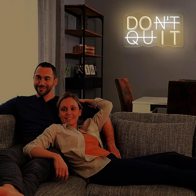 Don't Quit Led Neon Signs Office for Room Yoga Man Cave Gamer Room Do It Light Up Home Boy's Room Sports Room Home Gym Decor Powered by 5V USB with Dimmable Switch