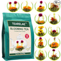 TEARELAE Blooming Tea Flowers - 12pcs Individually Sealed Flowering Balls - Hand-Tied Natural Green Tea Leaves & Edible Flowers - Gifts For Lovers