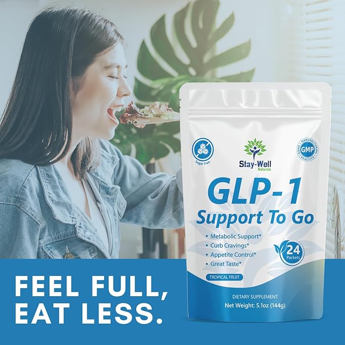 GLP-1 Supplement | Natural GLP-1 Production | GLP 1 Booster Drink Mix to Control Appetite and Cravings | Great Tasting Metabolic Support - Yerba Mate, Garcinia Cambogia, Berberine [Tropical Fruit]