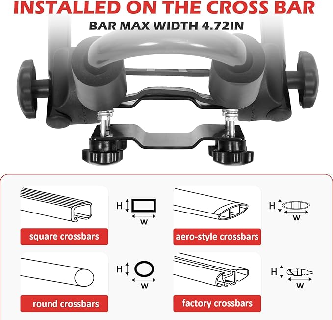 Folding Kayak Roof Rack Premium J-Bar for Canoe Carrier SUP Paddle Surfboard Mount on Car SUV and Truck Crossbar (1 Pair)