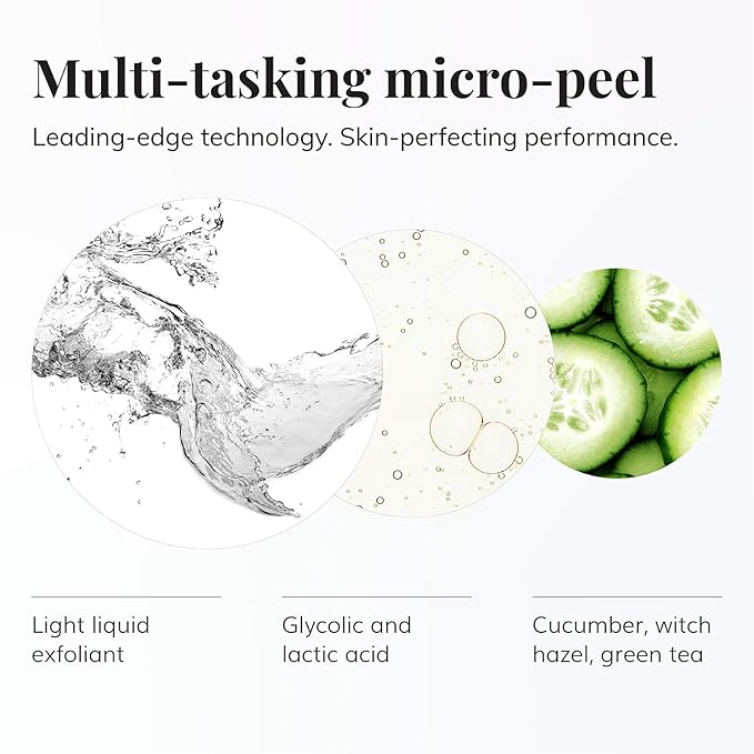 Le Mieux 5% Glyco Polymer Solution - Glycolic & Lactic Acid Micro Peel Serum, Exfoliator for Uneven Skin Texture, Peeling Solution for Face (0.5 oz / 15 ml)