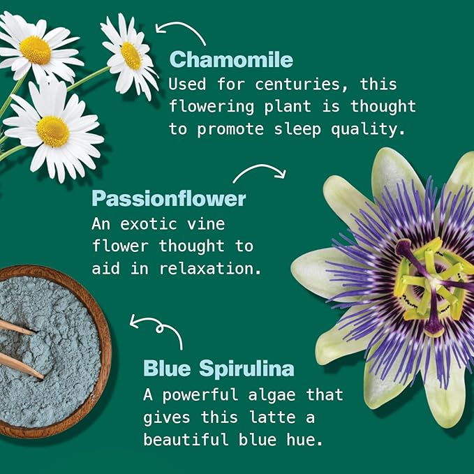 Kuli Kuli Vanilla Lavender Superfood Latte - Magnesium - Vegan & Organic Sleep Support with Chamomile, Passionflower, and Lavender - Plant-Based Drink