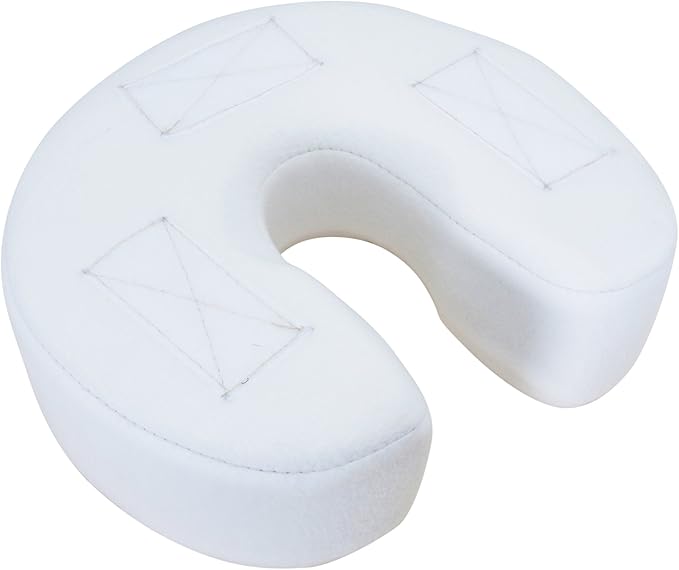 EarthLite Massage Face Cradle Cushion Memory Foam - Massage Table & Massage Chair Headrest Pillow w/Washable Fleece Cover, White