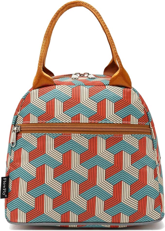 FlowFly Insulated Lunch Cooler Bag - Tote Bag Organizer for Women/Men, Red#3D