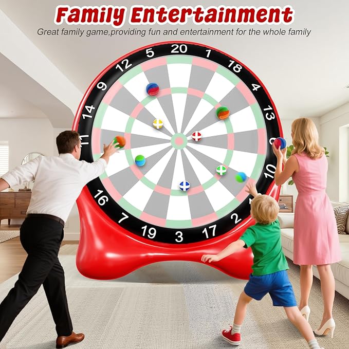 Inflatable Soccer Dart Board, Giant Kick Darts,Indoor Outdoor Lawn Yard Games for Kids Adults Family, Big Jumbo Carnival Games for Party | 6ft Dart Boards with Pump Accessories