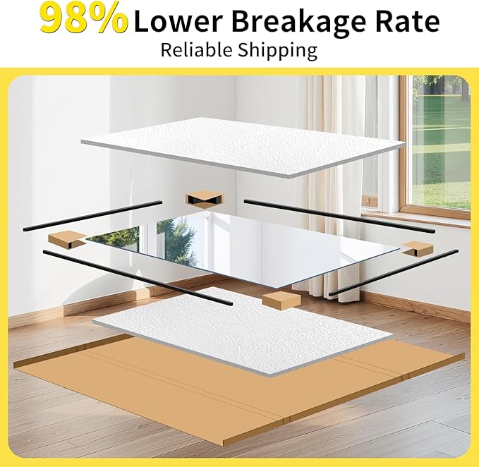 Home Gym Mirror - 55x30 Inch, 1PCS Frameless Tempered Glass Full Body Mirror for Wall Mount - Ideal for Yoga, Workout, Bedroom, Dance Studio (Silver)