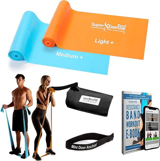 7Ft Long Resistance Bands for Stretching - Resistance Bands Set with Door Anchor - Exercise Bands Including Carry Pouch, E-Book & App - Latex-Free Workout Bands