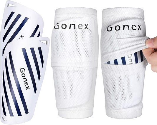 Gonex Soccer Shin Guards for Kids Adult, Youth Boys Girls Shin Guards Slip in Soccer Shin Pad Sleeves Canilleras for Football Games, EVA Cushion Protection Reduce Shocks & Injuries