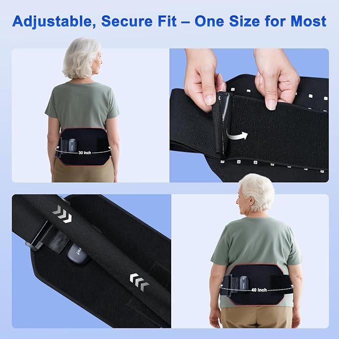 Wireless Lower Back Therapy Pad – Soothing 660nm Red & 850nm Near-Infrared Light with Built-in Gentle Heating Wires for Arthritis & Muscle Pain Relief | Auto Shut-Off