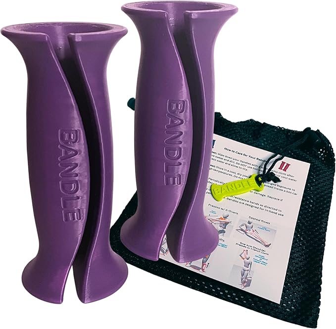 Bandle™ - True Ergonomic Handles for Resistance Bands | Unleash The Full Potential of Pain-Free, Full-Body Workouts | Durable & Comfortable for High-Intensity Training (2 Handles)